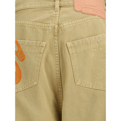 PDF Channel Beige Cotton Casual Pants