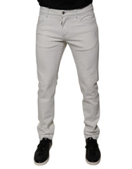Dolce & Gabbana White Cotton Stretch Skinny Men Denim Jeans
