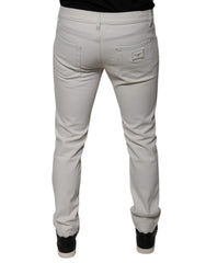 Dolce & Gabbana White Cotton Stretch Skinny Men Denim Jeans