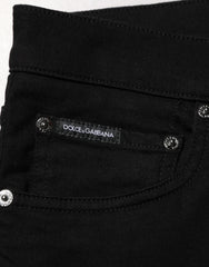 Dolce & Gabbana Black Cotton Stretch Slim Fit Men Denim Jeans