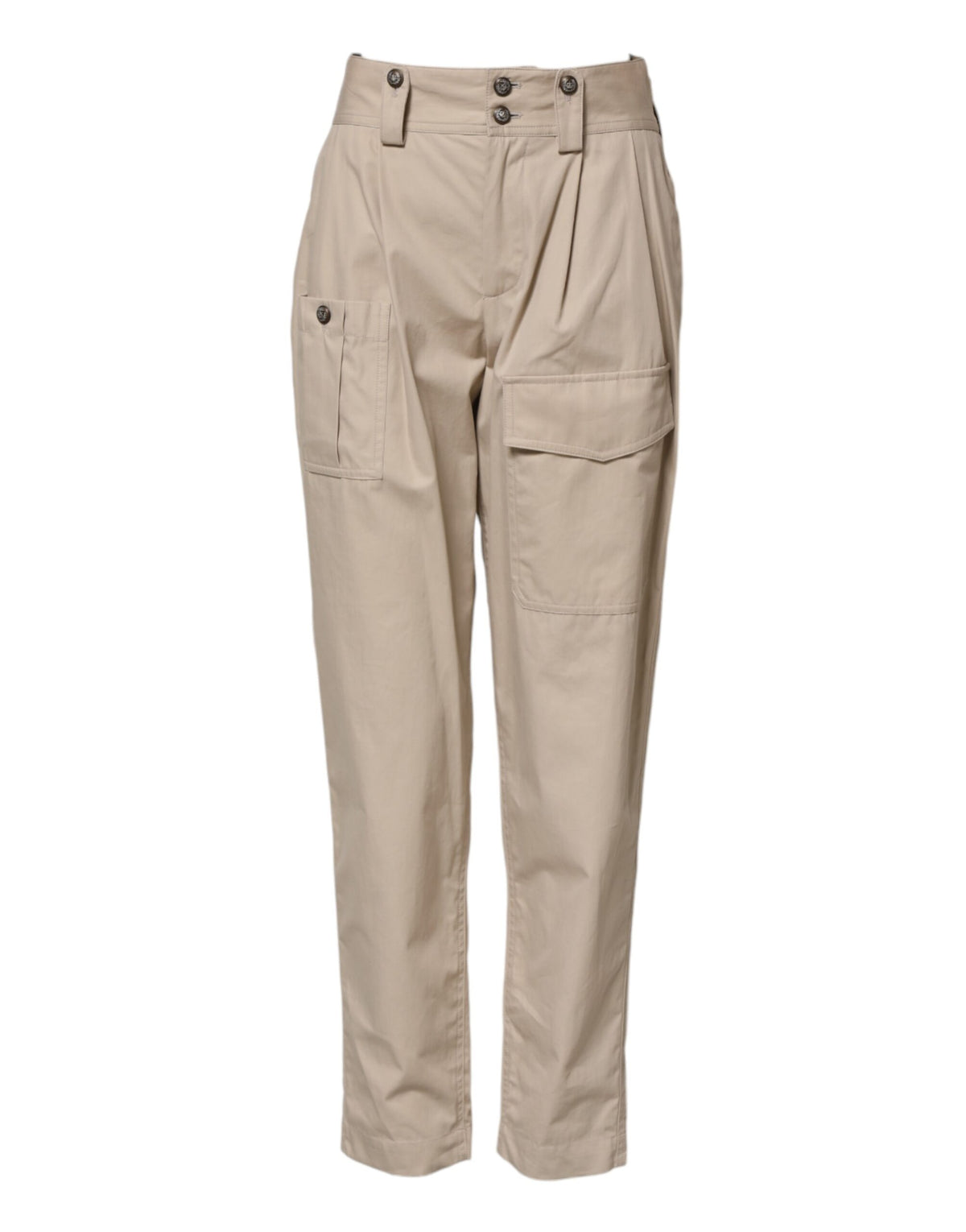 Dolce & Gabbana Beige Cotton Tapered Cargo Men Trouser Pants