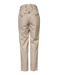 Dolce & Gabbana Beige Cotton Tapered Cargo Men Trouser Pants