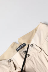 Dolce & Gabbana Beige Cotton Tapered Cargo Men Trouser Pants