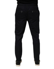 Dolce & Gabbana Black Mid Waist Drawstring Men Jogger Pants