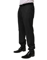 Dolce & Gabbana Black Wool Formal Dress Men Trouser Pants