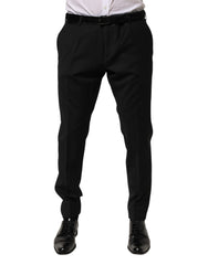 Dolce & Gabbana Black Wool Formal Dress Men Trouser Pants