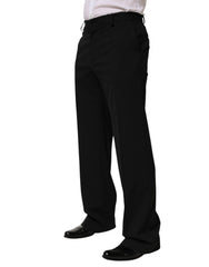 Dolce & Gabbana Black Wool Formal Dress Men Trouser Pants
