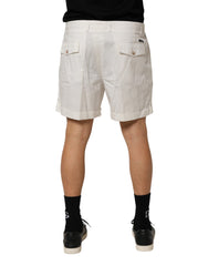 Dolce & Gabbana White Cotton Mid Waist Men Bermuda Shorts