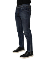 Dolce & Gabbana Blue Cotton Stretch Skinny Men Denim Jeans