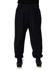 Dolce & Gabbana Black Cotton Blend Drawstring Jogger Jogger Pants