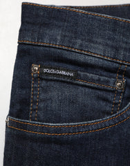Dolce & Gabbana Dark Blue Cotton Skinny Men Denim Jeans