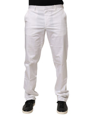 John Richmond White Cotton Stretch Dress Formal Men Trouser Pants