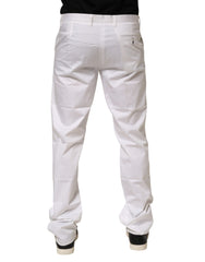 John Richmond White Cotton Stretch Dress Formal Men Trouser Pants