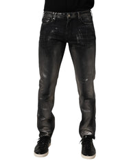 Emporio Armani Black Washed Slim Fit Men Denim Trouser Jeans