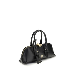PINKO Black Calf Leather Bos Taurus Handbag
