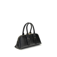 PINKO Black Calf Leather Bos Taurus Handbag