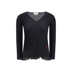 Fendi Black Fleece Wool Top