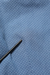 AGLINI Blue Cotton Slim Fit Collared Long Sleeve Casual Shirt