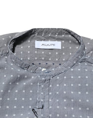 AGLINI Gray Polka Dot Cotton Button Down Long Sleeves Shirt