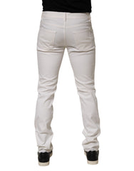 Prada White Mid Waist Skinny Fit Denim Casual Trouser Jeans