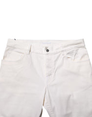 Prada White Mid Waist Skinny Fit Denim Casual Trouser Jeans