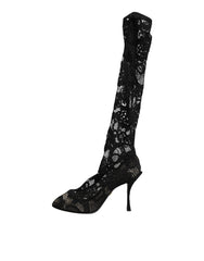 Dolce & Gabbana Black Pumps Taormina Lace Socks Boots Shoes