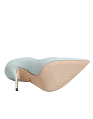 Dolce & Gabbana Mint Green Leather Stiletto Heels Pumps Shoes