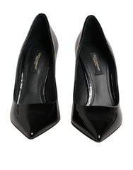 Dolce & Gabbana Black Leather Stiletto Heels Pumps Shoes