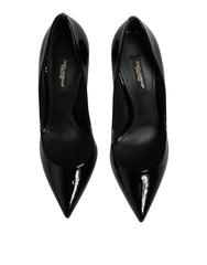 Dolce & Gabbana Black Leather Stiletto Heels Pumps Shoes