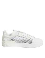 Dolce & Gabbana White Mesh Inserts Low Top Sneakers Shoes