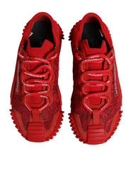 Dolce & Gabbana Red Logo Lace Low Top NS1 Sneakers Shoes