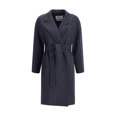 Max Mara Blue Fleece Wool Coat
