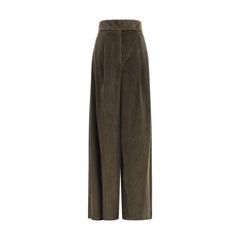 Max Mara Green Cotton Casual Pants