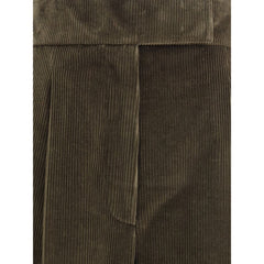 Max Mara Green Cotton Casual Pants