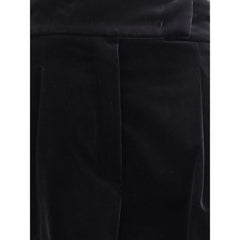 Max Mara Black Cotton Casual Pants