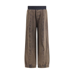 ALAINPAUL Brown Cotton Casual Pants