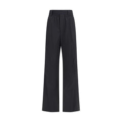 ALAINPAUL Black Fleece Wool Casual Pants