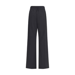 ALAINPAUL Black Fleece Wool Casual Pants