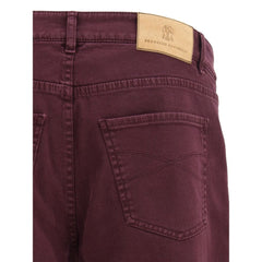 Brunello Cucinelli Purple Cotton Slim Fit Jeans