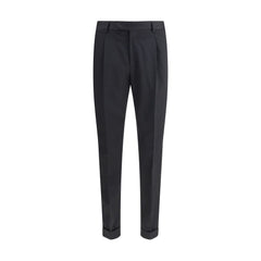 PT Torino Black Fleece Wool Casual Pants