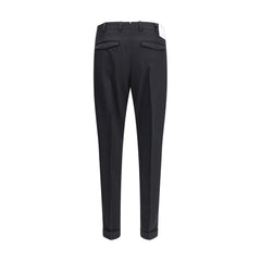 PT Torino Black Fleece Wool Casual Pants