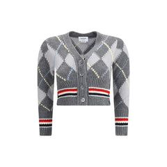 Thom Browne Gray Fleece Wool Cardigan