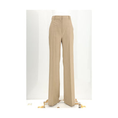 Max Mara Brown Fleece Wool Casual Pants