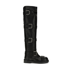 Dolce & Gabbana Black Calf Leather Bos Taurus Lace-Up Boots