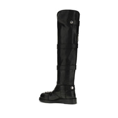 Dolce & Gabbana Black Calf Leather Bos Taurus Lace-Up Boots