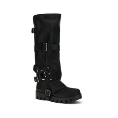 Dolce & Gabbana Black Calf Leather Bos Taurus Lace-Up Boots