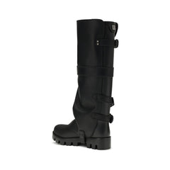 Dolce & Gabbana Black Calf Leather Bos Taurus Lace-Up Boots