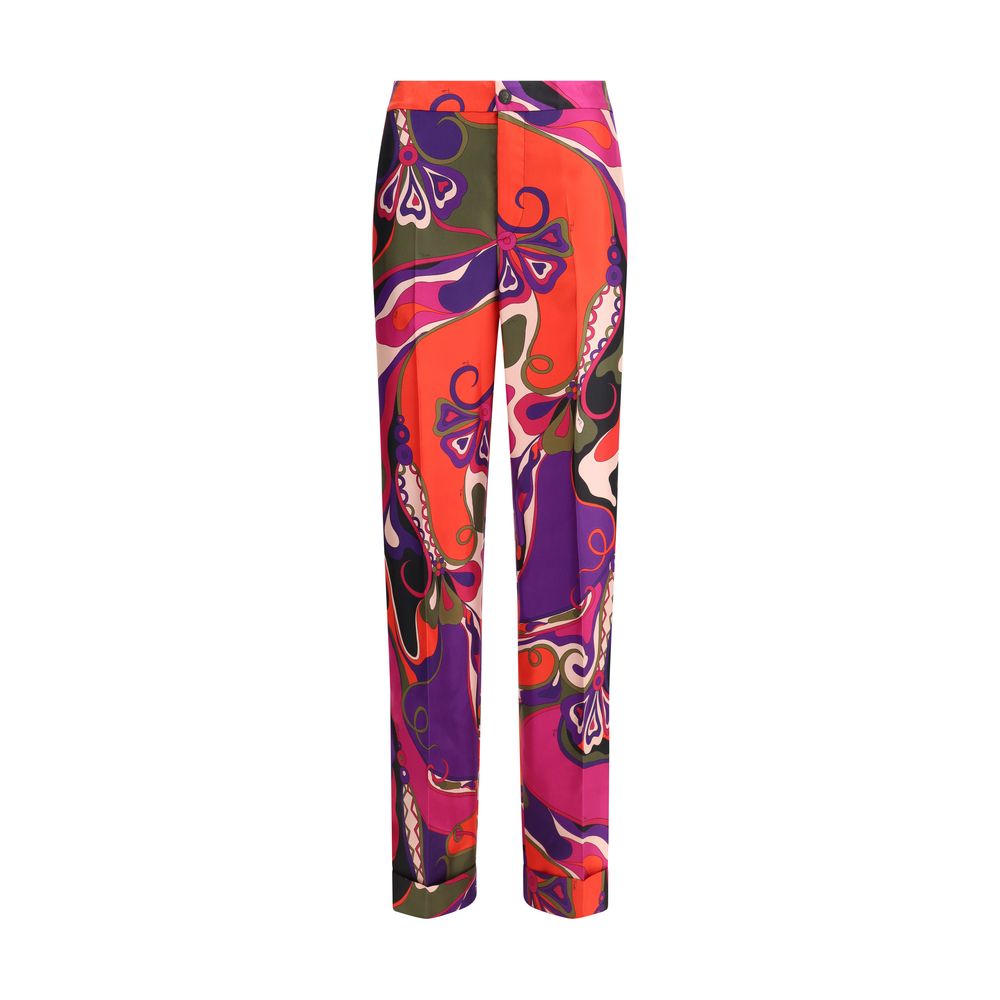 Emilio Pucci Multicolor Silk Casual Pants
