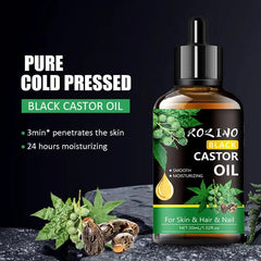 30Ml Black Castor Oil, Deeply Moisturizing Skincare Oil, Massage Oil for Whole Body, Hydrating Body Care Oil for Skin & Hair