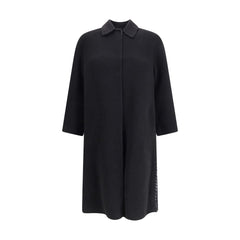 Fabiana Filippi Black Fleece Wool Coat